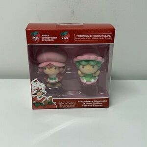Strawberry Shortcake & Lime Chiffon Flocked Figures - Pink & Green